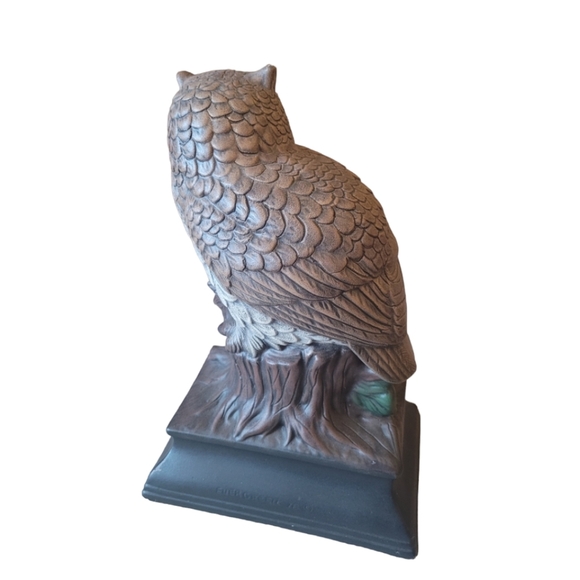 Vintage Ceramic Owls Set of 2 Evergreen Ceramics 1978 Retro Home  Decor Brown 9" - Picture 9 of 11